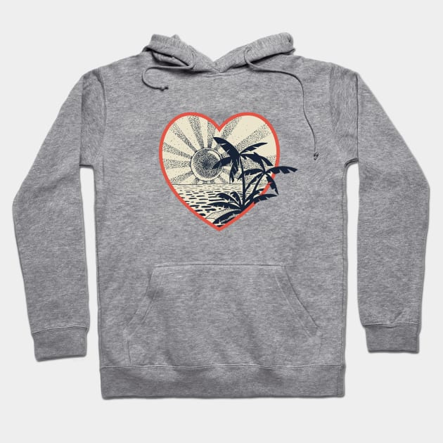 Sunset on tropical island (vintage coloured) Hoodie by tos42